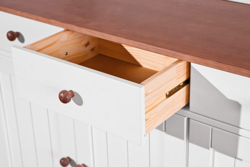 Livesey Skänkvitrin A 131 cm - Vit/Brun - Förvaring - Förvaringsmöbler - Byrå