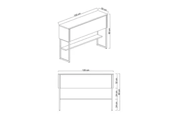 Luxe Byrå 120 cm - Svart/Valnöt - Förvaring - Förvaringsmöbler - Byrå