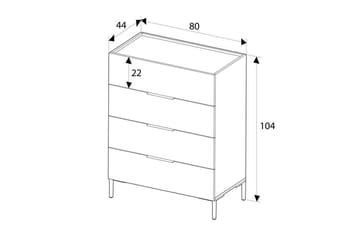 Matul Byrå 80 cm - Vit - Förvaring - Förvaringsmöbler - Byrå