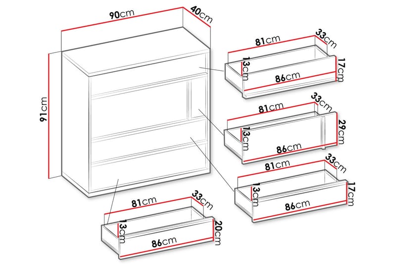Metropolitan Byrå - Brun/Vit/Ljusgrå/Svart - Förvaring - Förvaringsmöbler - Byrå