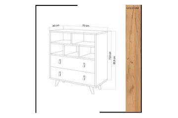 Mod Design Byrå Läderbeslag - Grå/Trä - Förvaring - Förvaringsmöbler - Byrå