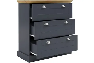 Byrå Motala 75x35x80 cm, Antracit/Ek - 75x35x80 cm, Antracit/Ek - Förvaring - Förvaringsmöbler - Byrå