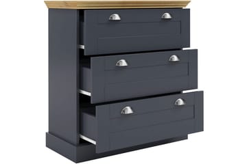 Byrå Motala 75x35x80 cm, Antracit/Ek - 75x35x80 cm, Antracit/Ek - Förvaring - Förvaringsmöbler - Byrå