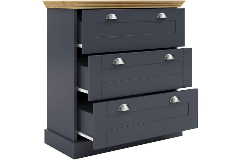 Byrå Motala 75x35x80 cm, Antracit/Ek - 75x35x80 cm, Antracit/Ek - Förvaring - Förvaringsmöbler - Byrå