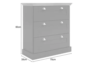 Byrå Motala 75x35x80 cm, Antracit/Ek - 75x35x80 cm, Antracit/Ek - Förvaring - Förvaringsmöbler - Byrå
