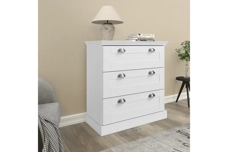 Byrå Motala 75x35x80 cm, Vit - 75x35x80 cm, Vit - Förvaring - Förvaringsmöbler - Byrå