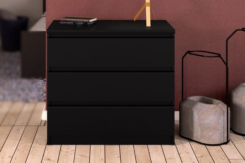 Naia Byrå med 3 Lådor Stor - Mattsvart - Förvaring - Förvaringsmöbler - Byrå