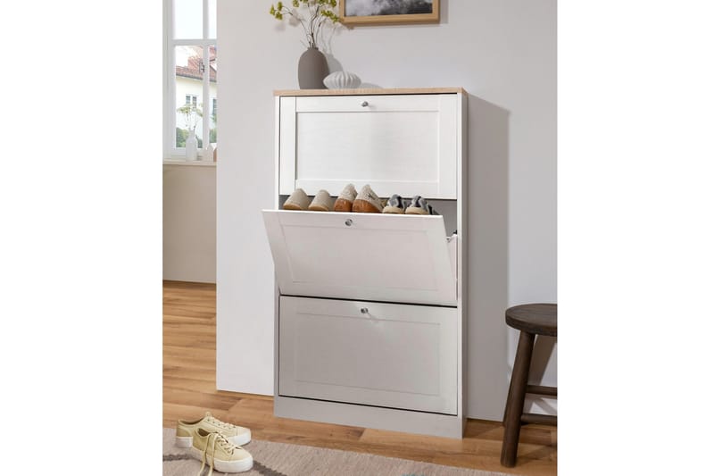 Naveen Skolåda 70x130 cm - Vit/Brun - Förvaring - Skåp - Förvaringsskåp