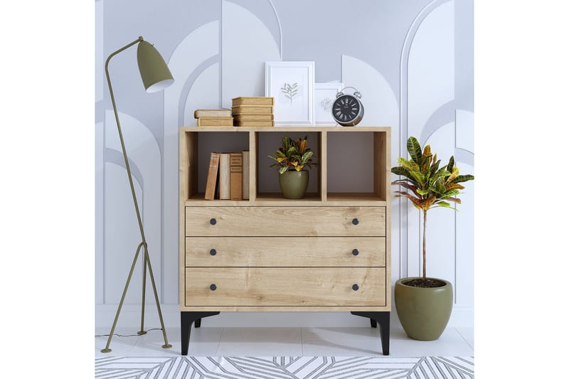 Byrå Neki 80x86 cm Beige - Hanah Home - Förvaring - Förvaringsmöbler - Byrå - Hallbyrå