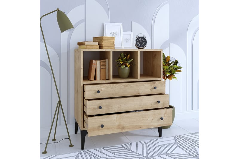 Byrå Neki 80x86 cm Beige - Hanah Home - Förvaring - Förvaringsmöbler - Byrå - Hallbyrå