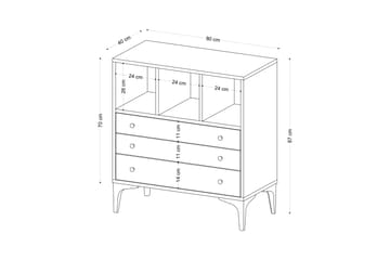 Byrå Neki 80x86 cm Beige - Hanah Home - Förvaring - Förvaringsmöbler - Byrå - Hallbyrå