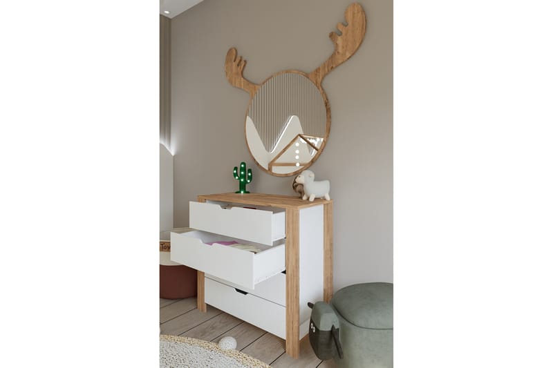 Nordhs Byrå 90 cm - Ljusbrun/Vit - Förvaring - Förvaringsmöbler - Byrå