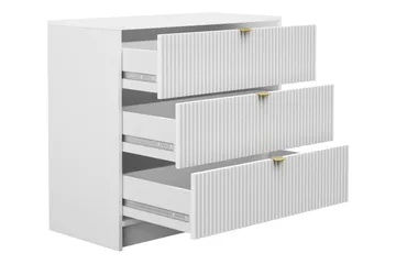 Novaj Hög byrå 80x40x75 cm i Trä med Förvaringslådor - Beige - Förvaring - Skåp - Förvaringsskåp