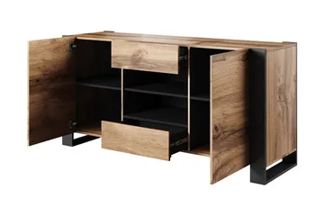 Oberting Byrå 164x44 cm - Trä/natur/Grå - Förvaring - Förvaringsmöbler - Byrå