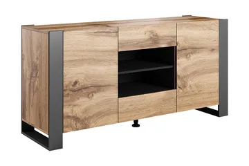 Oberting Byrå 164x44 cm - Trä/natur/Grå - Förvaring - Förvaringsmöbler - Byrå