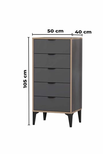 Olyros Byrå 105 cm - Antracit - Förvaring - Förvaringsmöbler - Byrå