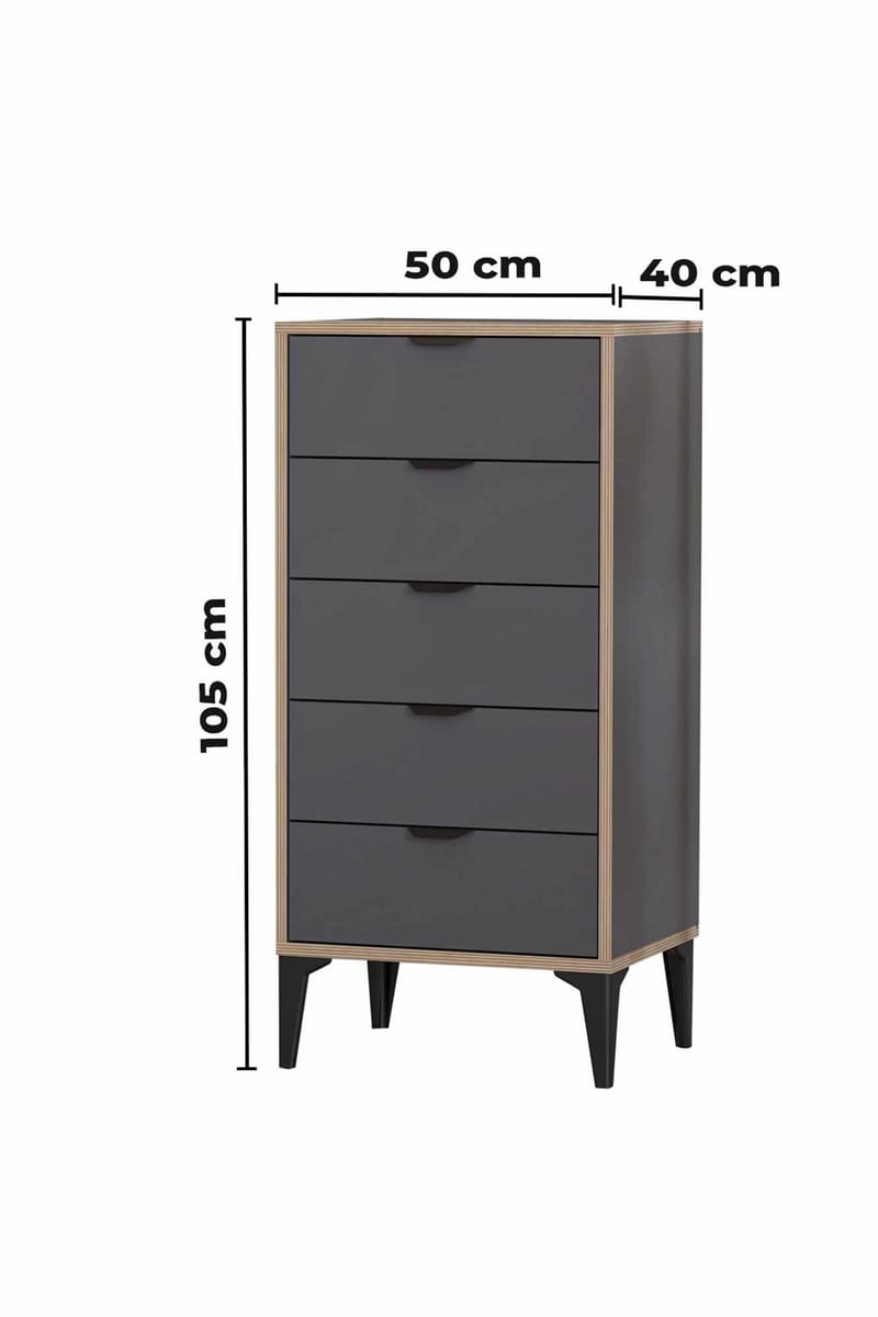 Olyros Byrå 105 cm - Antracit - Förvaring - Förvaringsmöbler - Byrå