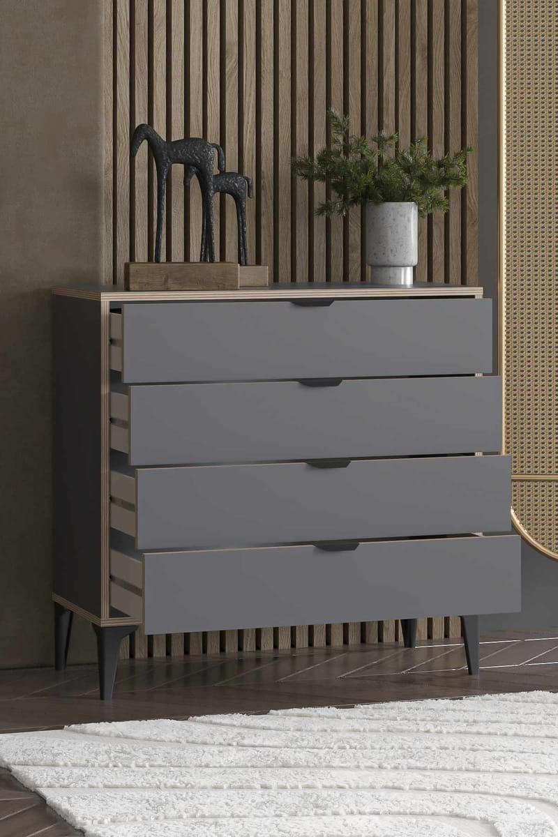 Olyros Byrå 90 cm - Antracit - Förvaring - Förvaringsmöbler - Byrå