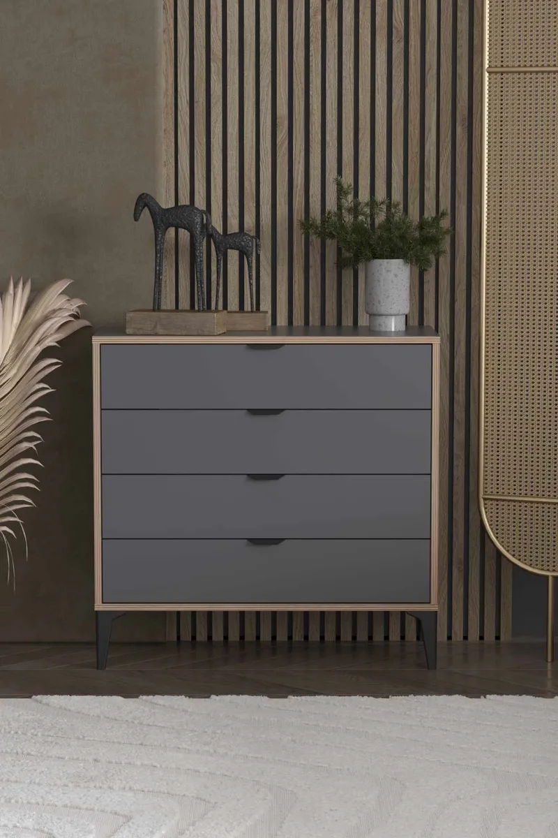 Olyros Byrå 90 cm - Antracit - Förvaring - Förvaringsmöbler - Byrå