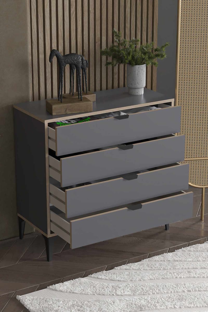 Olyros Byrå 90 cm - Antracit - Förvaring - Förvaringsmöbler - Byrå