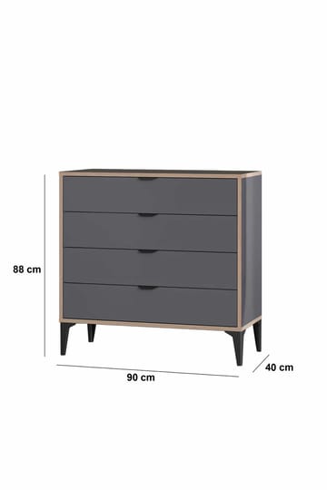 Olyros Byrå 90 cm - Antracit - Förvaring - Förvaringsmöbler - Byrå