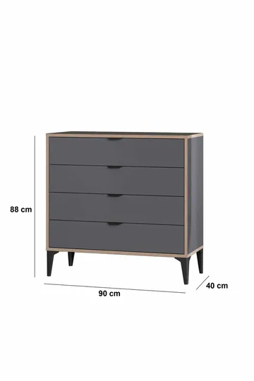 Olyros Byrå 90 cm - Antracit - Förvaring - Förvaringsmöbler - Byrå