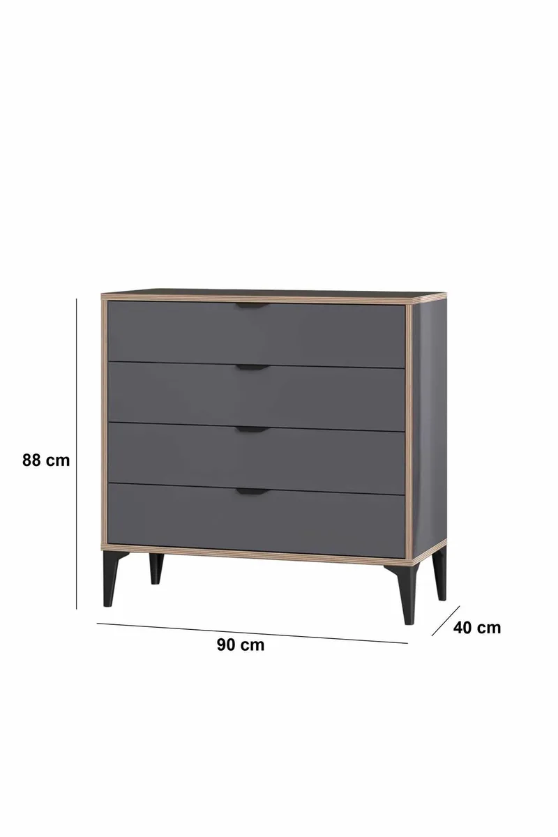 Olyros Byrå 90 cm - Antracit - Förvaring - Förvaringsmöbler - Byrå