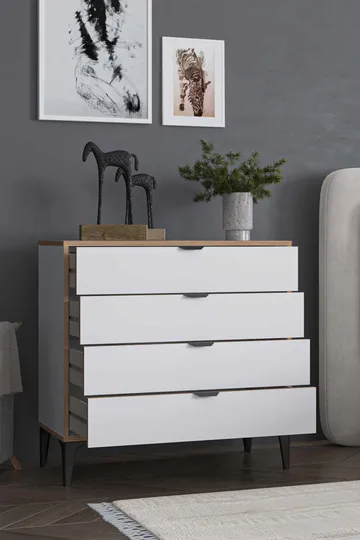 Olyros Byrå 90 cm - Vit - Förvaring - Förvaringsmöbler - Byrå