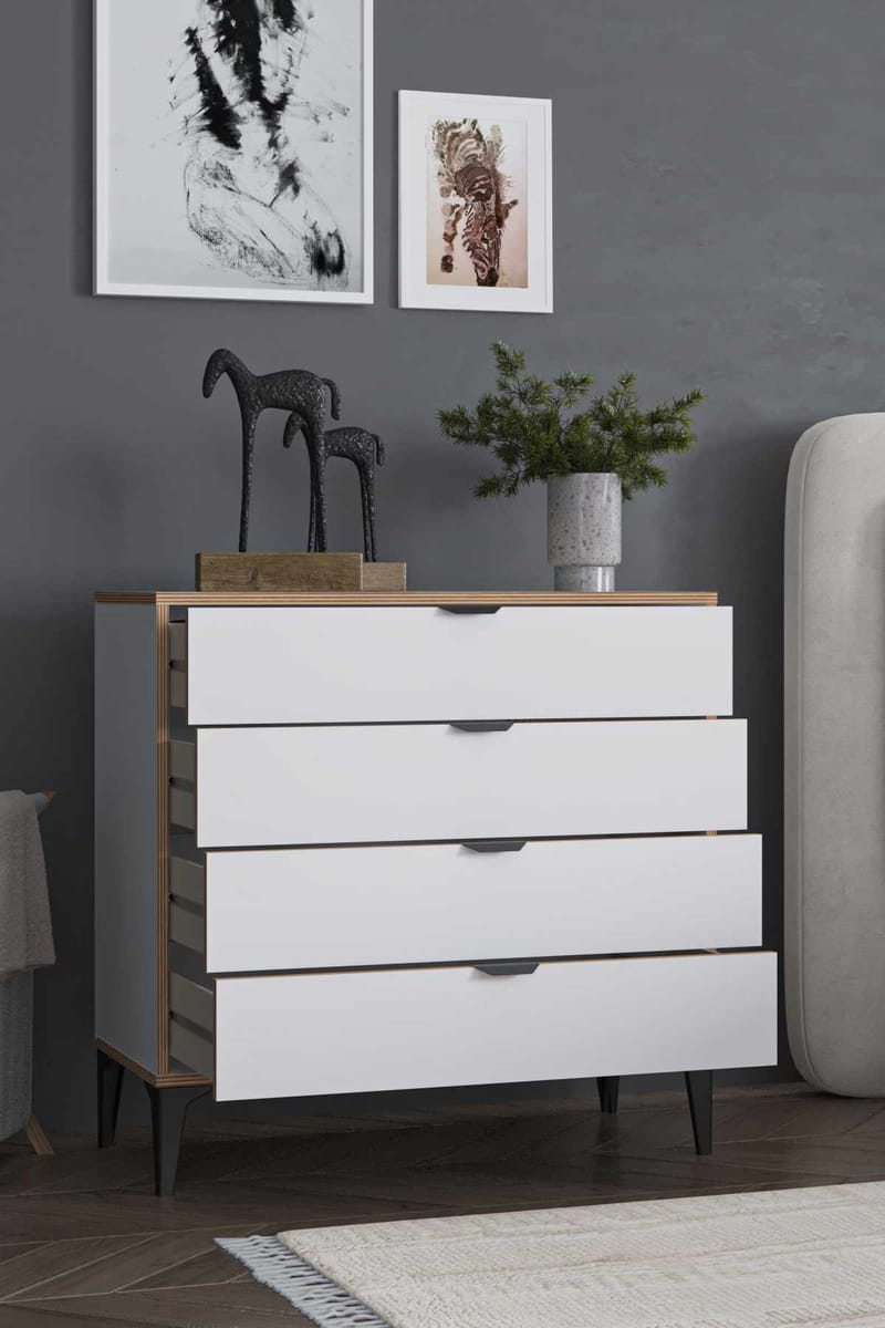 Olyros Byrå 90 cm - Vit - Förvaring - Förvaringsmöbler - Byrå