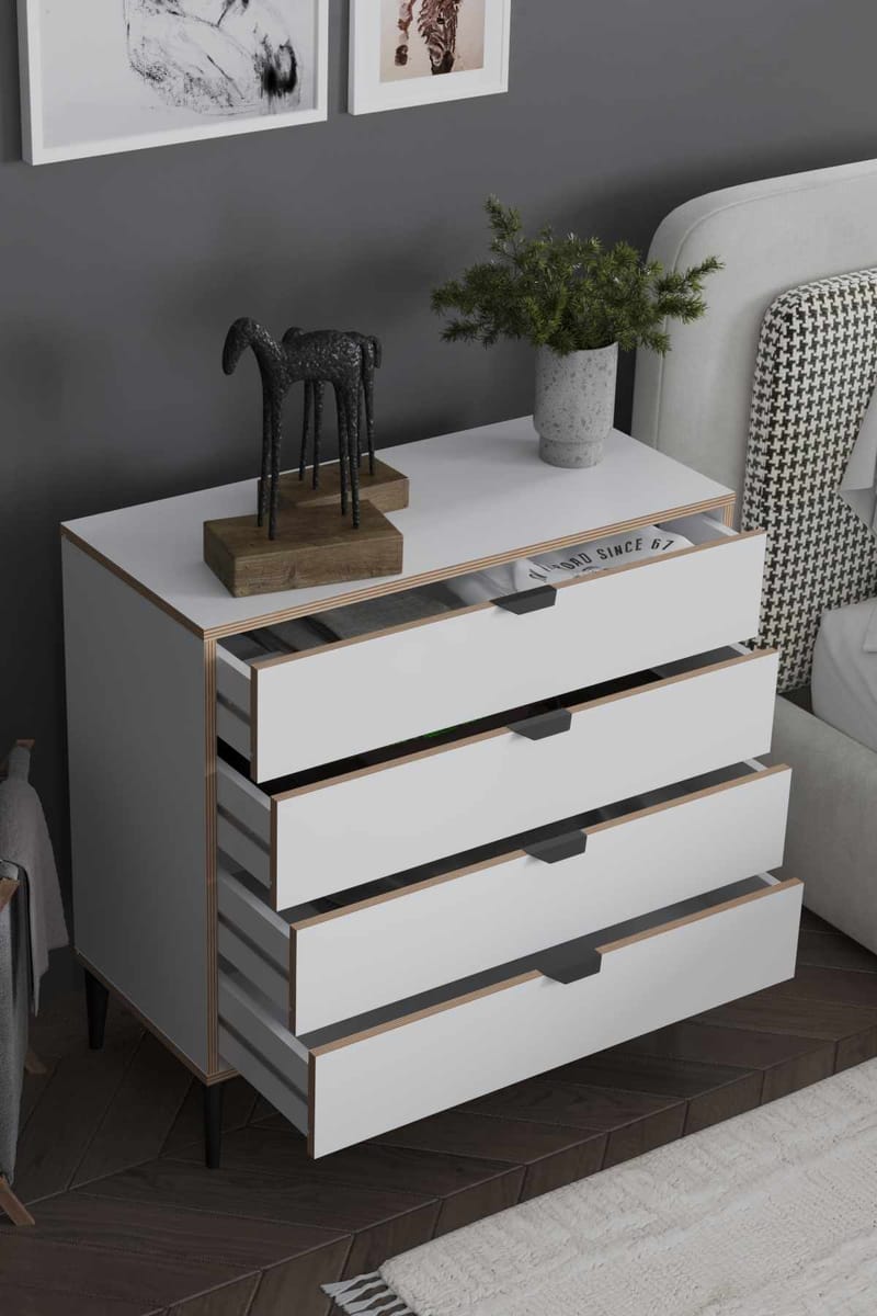 Olyros Byrå 90 cm - Vit - Förvaring - Förvaringsmöbler - Byrå