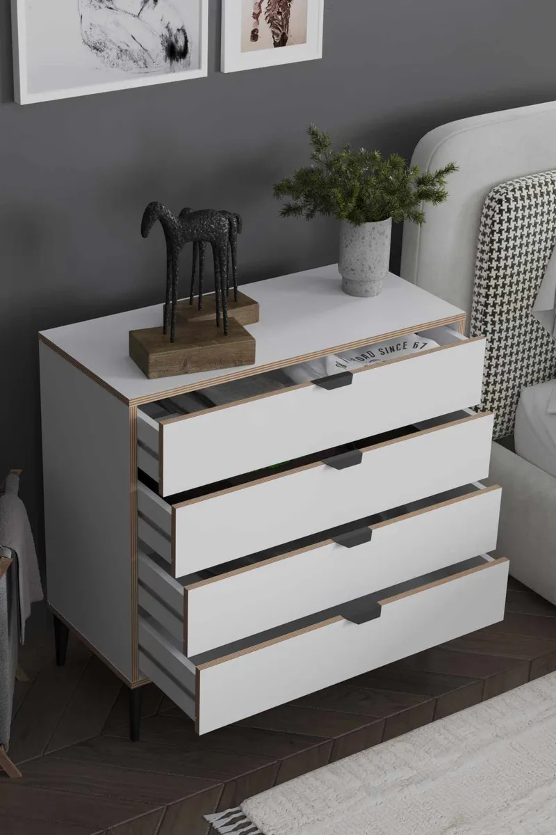 Olyros Byrå 90 cm - Vit - Förvaring - Förvaringsmöbler - Byrå