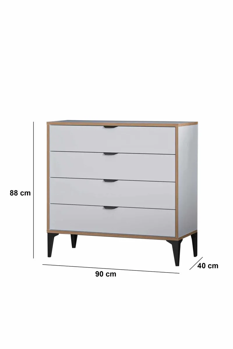 Olyros Byrå 90 cm - Vit - Förvaring - Förvaringsmöbler - Byrå