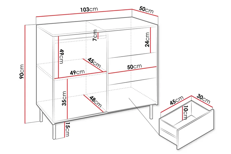 Byrå Ozmi - Förvaring - Förvaringsmöbler - Byrå