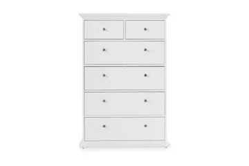 Paris Byrå 140 cm Hög - Vit - Förvaring - Förvaringsmöbler - Byrå