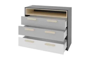 Pok Byrå 100x40x90 cm - Svart/Vit - Förvaring - Förvaringsmöbler - Byrå