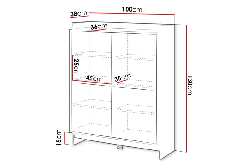 Polina Byrå 100 cm - Brun/Svart - Förvaring - Förvaringsmöbler - Byrå