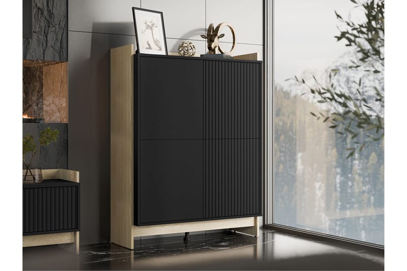 Polina Byrå 100 cm - Brun/Svart - Förvaring - Förvaringsmöbler - Byrå