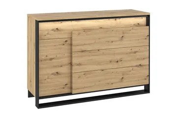 Quant Byrå 41x130 cm - Ek/Svart - Förvaring - Förvaringsmöbler - Byrå