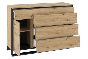 Quant Byrå 41x130 cm - Ek/Svart - Förvaring - Förvaringsmöbler - Byrå