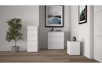 Rengo Byrå Smal 5 Lådor - Vit - Förvaring - Förvaringsmöbler - Byrå