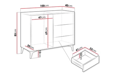 Royston Byrå 100 cm - Beige - Förvaring - Förvaringsmöbler - Byrå