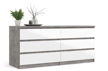 Salomns Byrå 50x154 cm - Vit|Grå - Förvaring - Förvaringsmöbler - Byrå