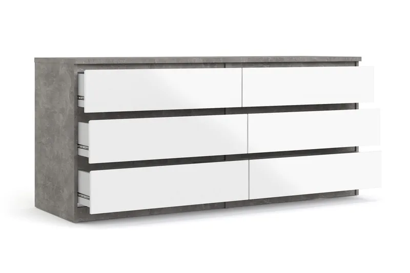 Salomns Byrå 50x154 cm - Vit|Grå - Förvaring - Förvaringsmöbler - Byrå