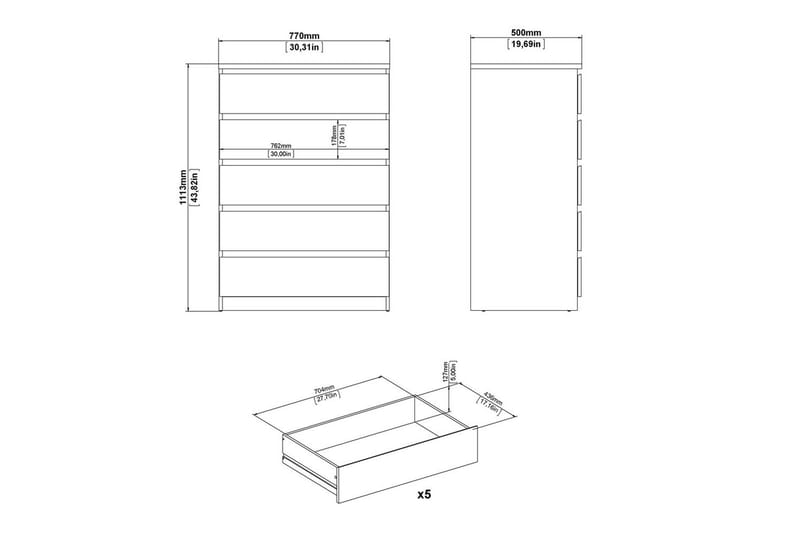 Salomns Byrå 77 cm - Svart - Förvaring - Förvaringsmöbler - Byrå