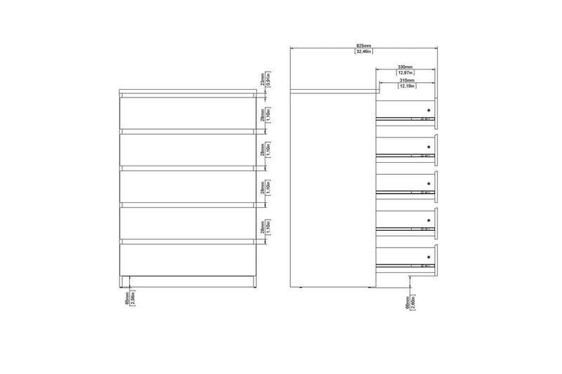 Salomns Byrå 77 cm - Svart - Förvaring - Förvaringsmöbler - Byrå