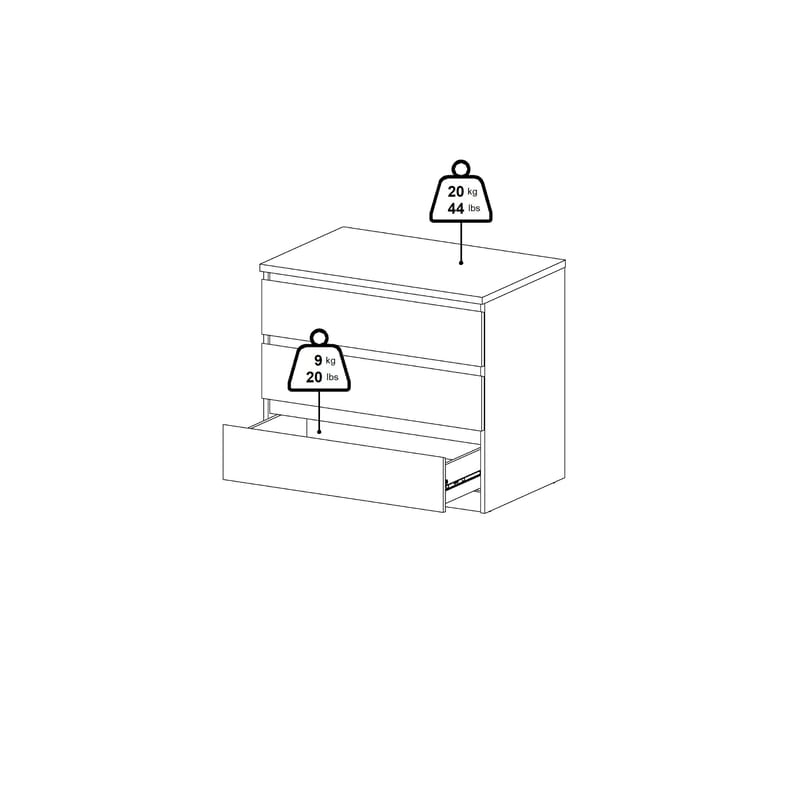 Salomns Byrå med 3 lådor 77x50x68 cm - Förvaring - Förvaringsmöbler - Byrå