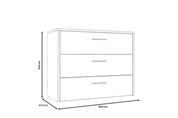 Scrafton Byrå 100 cm - Grå/Brun - Förvaring - Förvaringsmöbler - Byrå