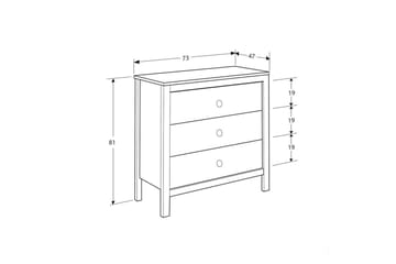 Seban Byrå 73 cm - Vit - Förvaring - Förvaringsmöbler - Byrå