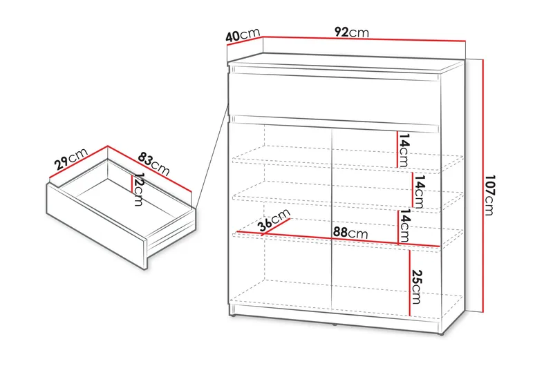 Simply Byrå 92 cm - Vit - Förvaring - Förvaringsmöbler - Byrå