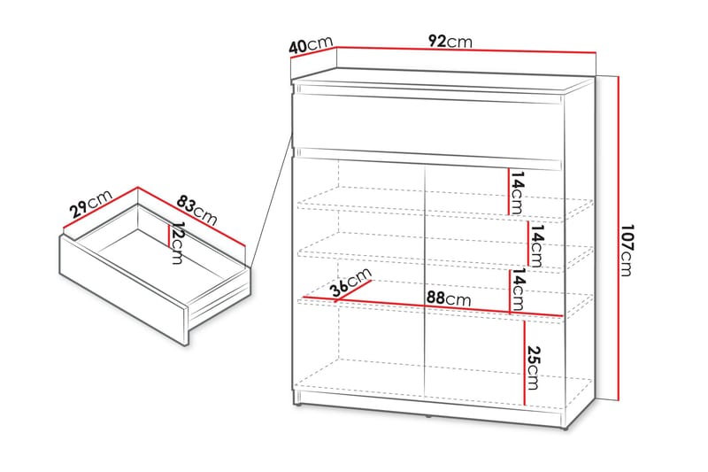 Simply Byrå 92 cm - Vit - Förvaring - Förvaringsmöbler - Byrå